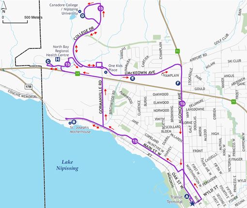 1b Campus Special route map