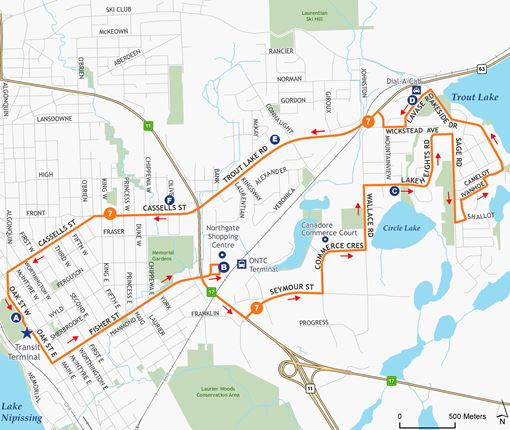 7 Birchaven Trout Lake route map