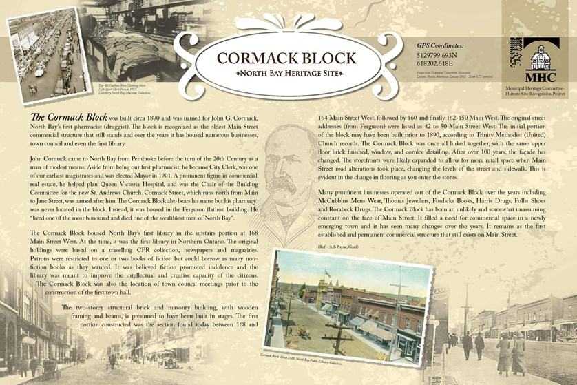 Photo of Cormack Block Heritage Site Plaque