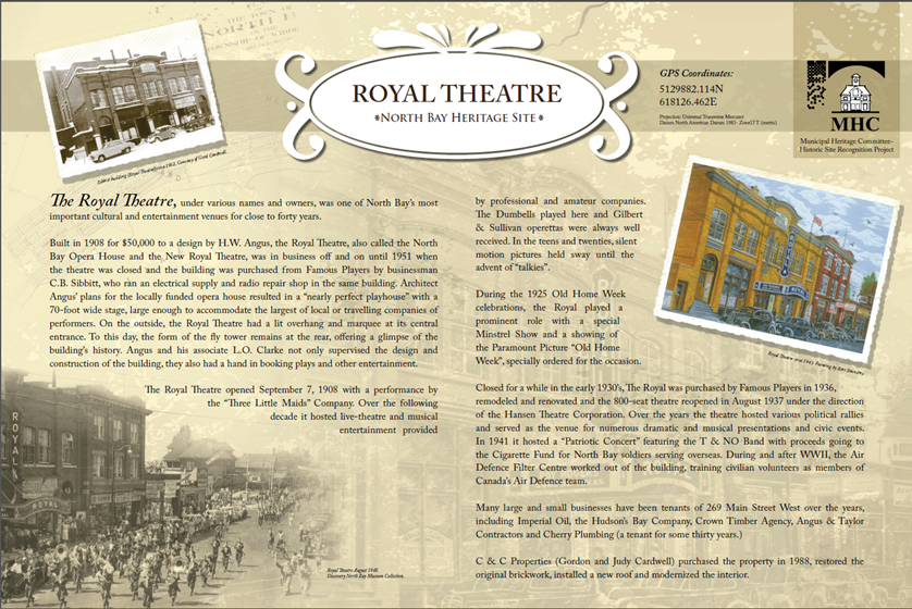 Photo of Royal Theatre Heritage Site Plaque
