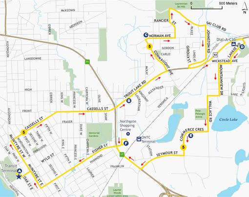 5 Graniteville route map