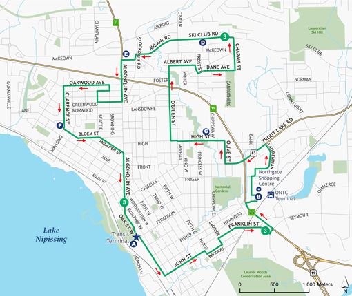 3 Ski Club Pinewood route map.