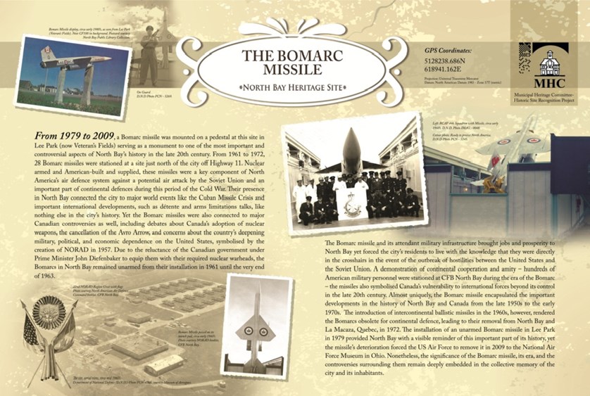Photo of BOMARC Missile Heritage Site Plaque