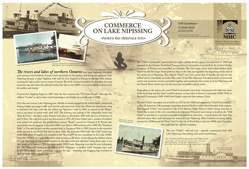 Photo of Commerce on Lake Nipissing Heritage Site Plaque