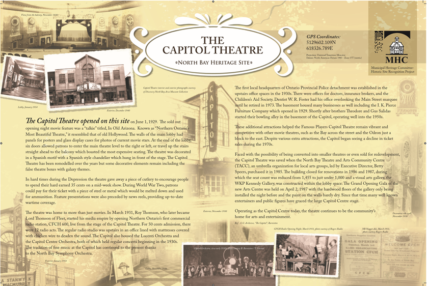 Photo of The Capitol Theatre Heritage Site Plaque