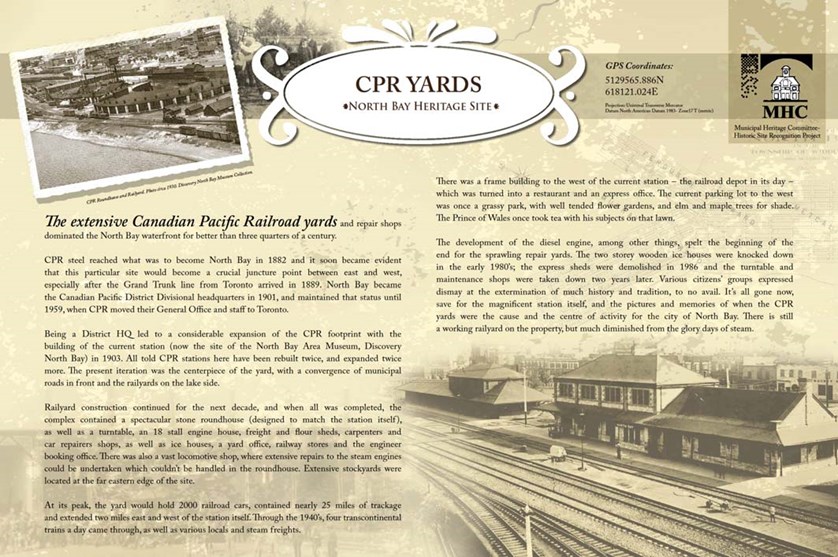 Photo of CPR Yards Heritage Site Plaque